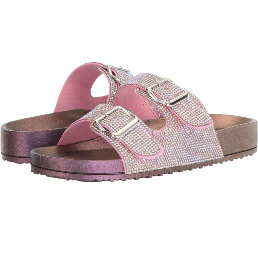 NEW WITH BOX madden girl Teddy Slide sandal in Purple Iridescent size 6